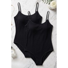 Loule Kadın Giyim Ip Askılı Likralı Penye 2 Adet Çıtçıtlı Body LL.K60.O012.001