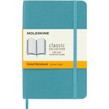 Moleskine Çizgili Mercan Mavisi Defter Cep Boy Yumuşak Kapak