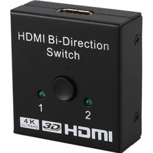 Lunatic 9444 2 Port Çift Yönlü HDMI Switch Splitter Ekran Monitör Altın Kaplama Çoklayıcı Çoğaltıcı