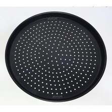 Abnturk 40CM Delikli Alüminyum Granit Pizza Tavası Yapıştırmaz Sığ Kenar Eniyi Pizza Pişirme Fırın Tepsisi