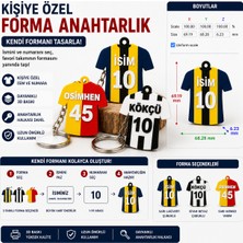 Filamel Kişiye Özel Isim ve Numara Yazılı Taraftar Forma Anahtarlık - Kendi Formanı Tasarla (3 Renk Seçeneği)