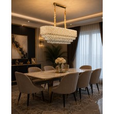 LED Yeni Model Oval Lüx Salon Avize Gold Renk  Ithal Kasa