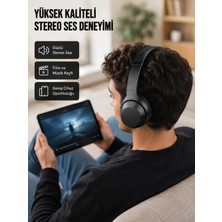 Najmaddin Mey ® Bluetooth 5.0 Siyah Kablosuz Kulaklık 18 Saat Batarya Katlanabilir Tasarım Yeni Nesil Najma