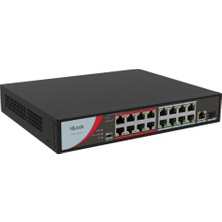 Ovebu Hılook NS-0318P-130(B), 16 Port, Megabit, Poe 130W, 1 Port Gigabit Lan, 1 Port Gigabit Sfp, Long Range 250METRE, Yönetilemez, Masaüstü Switch