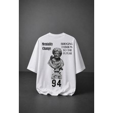 Oversize Baskılı Tişört Mentality Change Streetwear T-Shirt