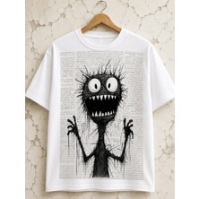 Carismatisort Komik Canavar Baskılı Bay Bayan Erkek Kadın Unisex Tişört Tshirt