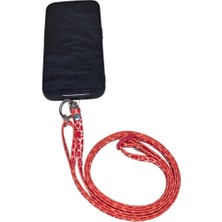 Moonparacord Ayarlanabilir Telefon Boyun Askısı Kalp Desen 8 mm Kolon Dokuma