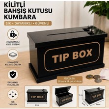  Kilitli Bahşiş Kutusu (Tıp Box) - Kumbara Mdf Anahtarlı Kilitli Şık ve Güvenli Tasarım