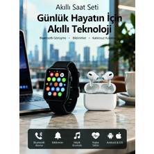 Sepetopia Bluetooth Arama Özellikli Akıllı Saat Seti Kablosuz Kulaklık Hediyeli, Android & Ios Uyumlu