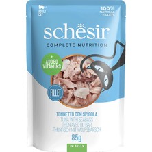 Schesir Jöleli Ton Balık ve Levrekli 85 gr Yetişkin Kedi Konservesi