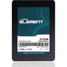 Ovebu Mushkin Element, 512GB, 500-450MB/S, 2.5&amp;quot;, Sata3, SSD (MKNSSDEL512GB)