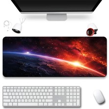 Sonictouch Klavye Mousepad 40X90CM Dikişsiz Pürüzsüz Sıvı Geçirmez Kaymaz Taban Galaktik Gün Doğumu