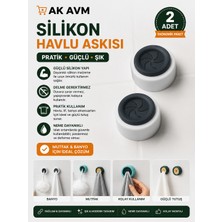 Ak Avm Silikon Havlu Tutucu 2'li Yapışkanlı Havlu Askısı Delme Gerektirmez Banyo Mutfak