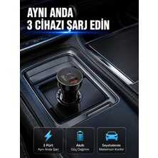 sbodurhome 12V 24V Uyumlu 60W Araç Içi Şarj Adaptörü Çoklu Hızlı Şarj Cihazı