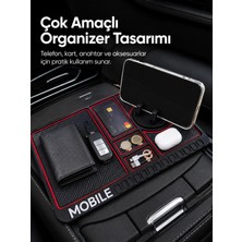 sbodurhome Araç Içi Kaydırmaz Organizer Mat Telefon Standlı Çok Amaçlı Konsol Düzenleyici