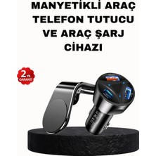Hace Bazaar Manyetik Araç Telefon Tutucu ve Hızlı Şarj Adaptörü 2’li Set