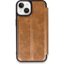 Magicool Iphone 14 Kılıf Flip Cover - Taba