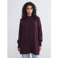Lc Waikiki Yeni Sezon Dik Yaka Oversize Kadın Triko Tunik