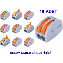 Devremarkt 10X Spring Lever 2 Pin Yaylı Klemens Konnektör Terminal Blok Bağlantı Soketi