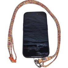 Moonparacord Ayarlanabilir Telefon Boyun Askısı Mini Pati Desen 8 mm Kolon Dokuma