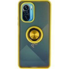 Magicool Xiaomi Redmi K40 Kılıf Montreal Yüzüklü Silikon Kapak - Sarı