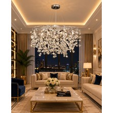 LED Yeni Model 60 cm Ağaç Lüx Avize Krom Renk Ithal Model