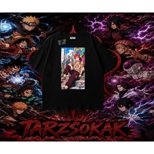 Tarzsokak Gaara Naruto Anime Karakteri Oversize Unisex Tişört Beyaz