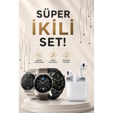 Mercora Tech Akıllı Saat ve Kulaklık Seti Dokunmatik Ekran 5.0 Bluetooth Bağlantılı Sesli Görüşme