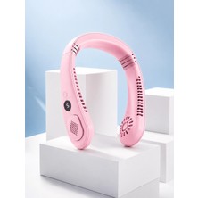 İlk El Grup Pembe Taşınabilir Boyun Fanı Ergonomik Tasarım Çok Kademeli Hava Akışı
