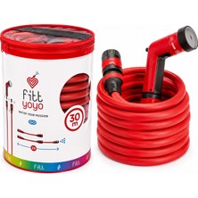 Fitt Fıtt Yoyo 30 Metre Uzayan Bahçe Hortumu – Tabancalı Set, 2 Kat Uzayan, 5 Yıl Garantili