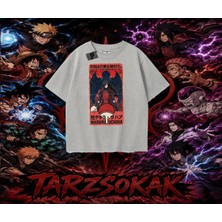 Tarzsokak Madara Uchiha Naruto Anime Karakteri Oversize Unisex Tişört Beyaz