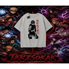 Tarzsokak Rock Lee Naruto Anime Karakter Oversize Unisex Tişört Beyaz