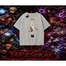 Tarzsokak Minato Namikaze Naruto Anime Karakteri Oversize Unisex Tişört Beyaz