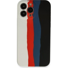 Magicool Iphone 13 Pro Kılıf Ebruli Lansman Silikon - Beyaz-Siyah