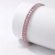 Moncuk Design 5mm Pembe Zirkon Taşlı Ayarlanabilir Su Yolu Kadın Bileklik 3351KBV4D1
