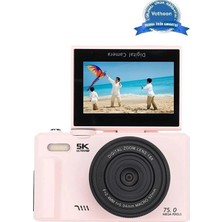 Epilons 5k 75MP Hd Dijital Kamera 18X Dijital Zoom, Flaşlı,3.0 Inç Ekranlı Vlog ve Fotoğraf Makinesi