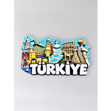Mundy Türkiye Polyester Kabartmalı Magnet 8,5 cm x 5 cm Dekoratif Hediyelik Buzdolabı Süsü (KOD:1742)