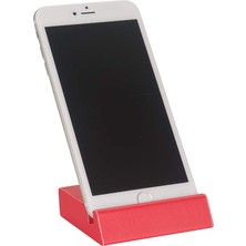 Delixa Cep Telefonu Stand, Suni Deri Kaplı, Kırmızı