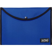 Delixa Jacbag Saks Mavi Erkek A4 Çıtçıtlı Dosya Defter Tablet ve Evrak Çantası