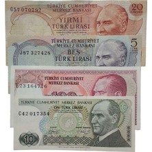 Delixa 6. Emisyon 7. Emisyon 4 Adet Eski Kağıt Para. Para Koleksiyonu.