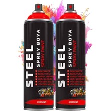 Delixa Kırmızı Sprey 200 ml 2 Adet Hızlı Kuruyan Profesyonel Plastik Demir Metal Cam Porselen Duvar Renkli