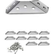 Delixa Metal Köşe Bağlantı Aparatı, 10 Adet Mobilya Dolap Montaj Köşebent, Duvara Sabitleme Gönye, 65.5X30X