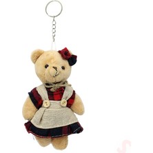 Delixa Süsle Bebek ve Parti Pelüş Kıyafetli Ayıcık Anahtarlık, 13 x 8,5 cm - Kız Model