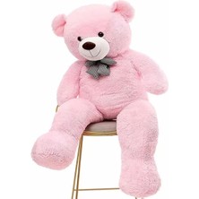 Delixa 80 cm Papyonlu Sevimli Peluş Şaşkın Ayı - Sevgiliye Özel Hediye Pembe