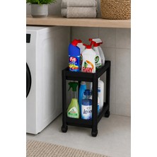Kai Home 2 Katlı Tekerlekli Banyo Rafı Mutfak Dolabı Düzenleyici Tezgah Altı Organizer