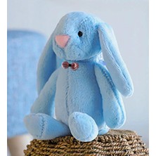 Delixa Uyku Arkadaşım Papyonlu Uzun Kulak Bunny Peluş Tavşan 65 cm Mavi