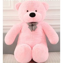 Delixa Papyonlu Sevimli Büyük Peluş Ayıcık, 130 cm -% 100 Yerli Pembe