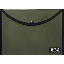 Delixa Jacbag Haki Yeşil Erkek A4 Çıtçıtlı Dosya Defter Tablet ve Evrak Çantası