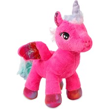 Delixa Hediyecik Peluş Kanatlı Unicorn At Oyuncak 35 Cm, Fuşya