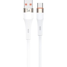 Monte Lua HC05, Örgülü 5 Amper USB To Type- C, 1 Metre, Şarj Data Kablosu, Beyaz